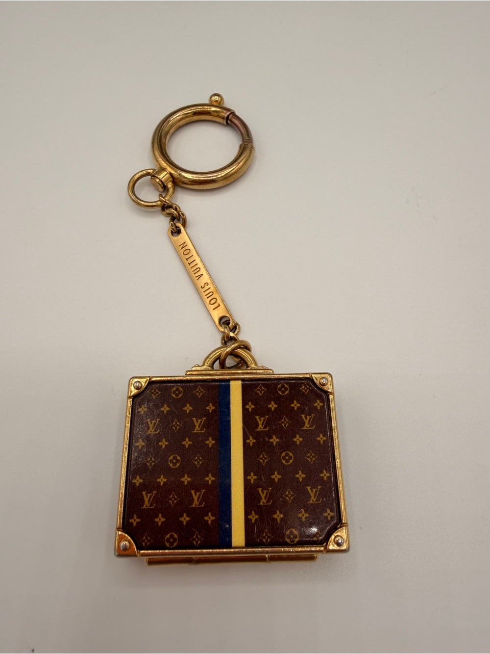 Louis Vuitton Monogram Trunk Keychain or Charm with Mirror Inside, COA